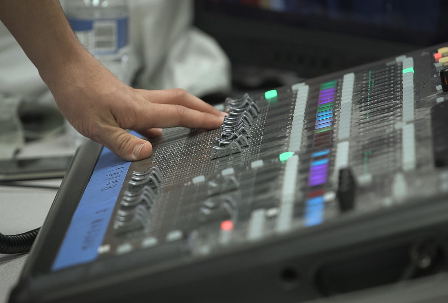 Hand on production console