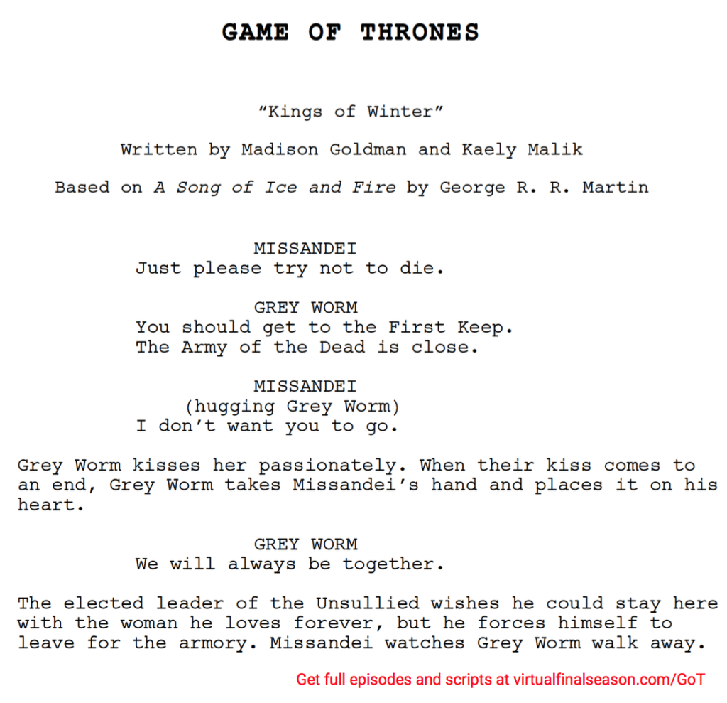 Script excerpt from episode 803