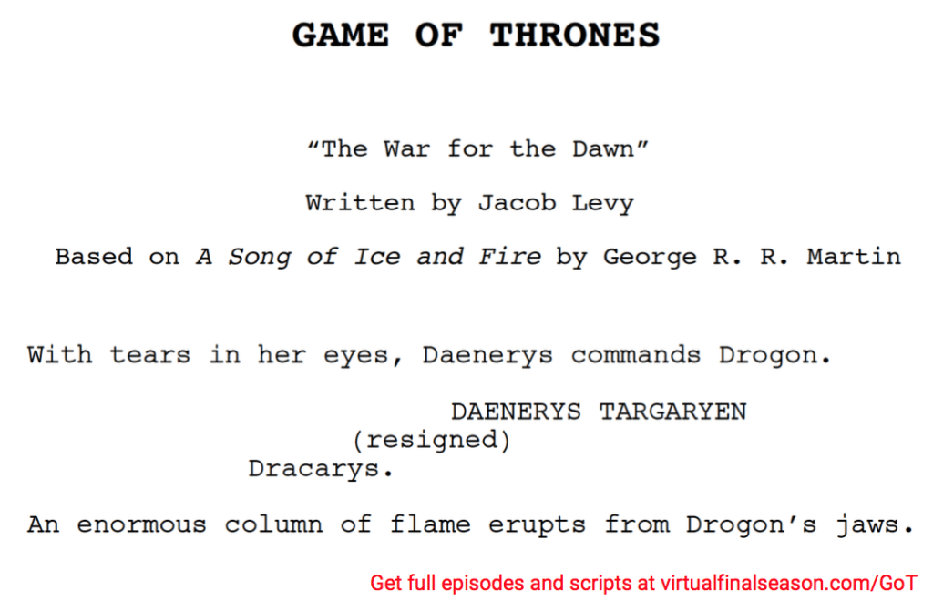 Script excerpt from episode 805